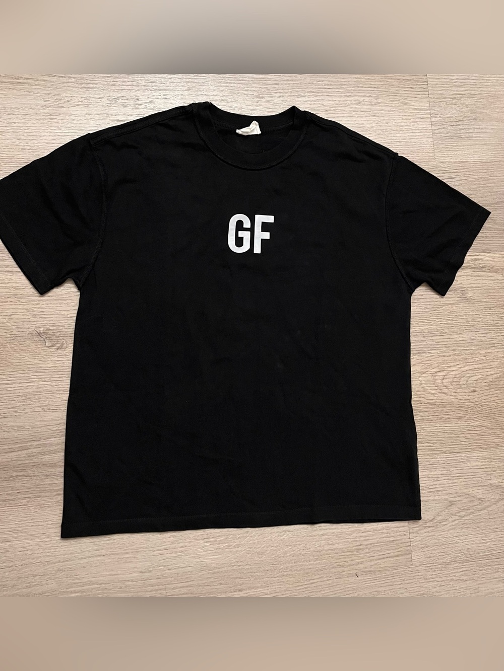 Fear of God Black Short Sleeve Tee with White GF George Floyd Logo